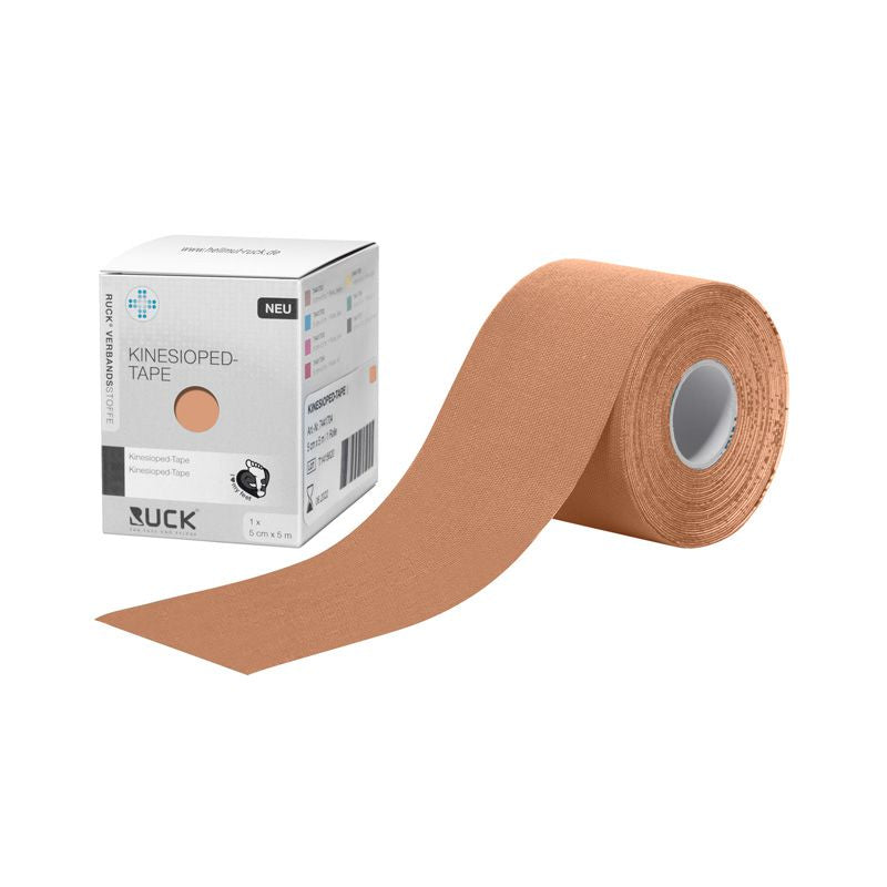 תחבושת רפואית קינזיו טייפ רוחב 5 ס"מ אורך 5 מ' לשימוש על פני העור RUCK Kinesio Tape