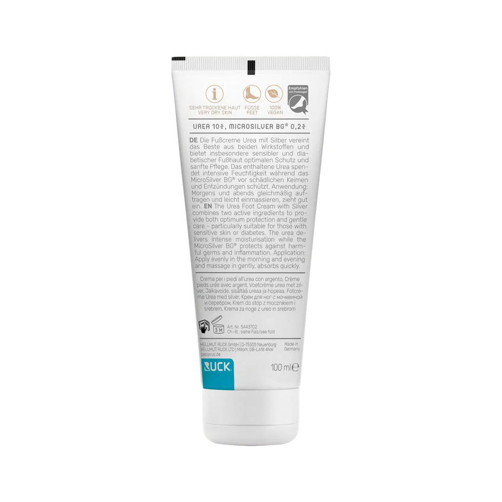 Urea Foot Cream with Silver - קרם רגליים עם אוריאה ומיקרו-חלקיקי כסף, 100 מ"ל