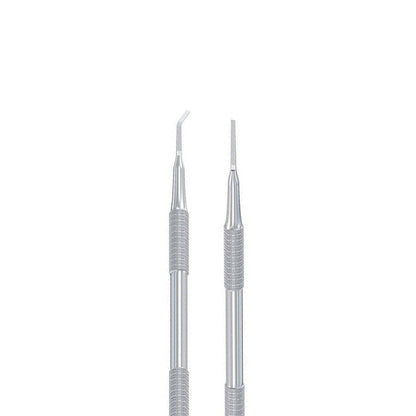 פצירה דו-צדדית לציפורן חודרנית - קצה ישר חד / קצה מכופף מרובע DSI Exclusive Skin Pusher